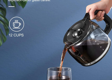 Yabano Programmable Coffee Maker – 1.5L Drip Machine with Timer