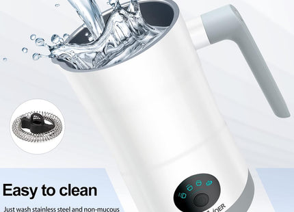 Milk Frother Electric – 4 in 1 Milk Steamer with Automatic Shut-Off – White & Blue