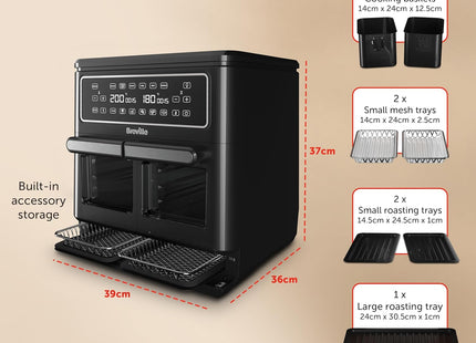 Breville Halo Flexi Digital Dual Air Fryer Oven 11L - No Basket Handle
