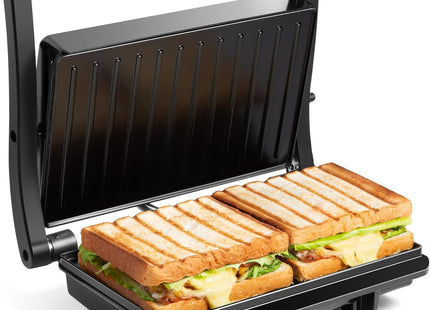 VonShef Panini Press Grill – 2 Slice Sandwich Toaster, 1000W –  Black