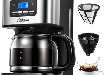 Yabano Programmable Coffee Maker – 1.5L Drip Machine with Timer
