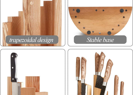 Uniharpa Wooden Semi-Circular 360° Magnetic Knife Block Holder