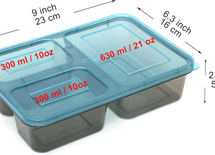 Youngever 7 Sets Bento Lunch Box – Reusable 3-Compartment Meal Prep Containers