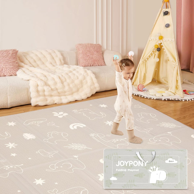 Joypony Foldable Baby Play Mat 50x50 Inches Waterproof Anti-Slip Baby Floor Mat
