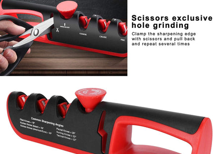 Smart Sharp 4-in-1 Knife & Scissor Sharpener – Adjustable Manual Tool for Kitchen Blades