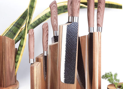 Uniharpa Wooden Semi-Circular 360° Magnetic Knife Block Holder