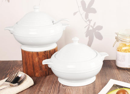 jinsongdafa Porcelain Casserole Dish Set with Lids & Spoon – 2600ml