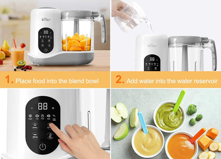 Bear One-Step Baby Food Maker & Steamer Blender – 400ml  (Beige)
