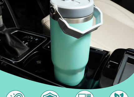 Belle Vous Stainless Steel Tumbler – Insulated Travel Mug – Light Blue