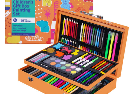 Kiddycolor Deluxe 158-Piece Kids Art Set – with Crayons, Markers, Paints & Stickers