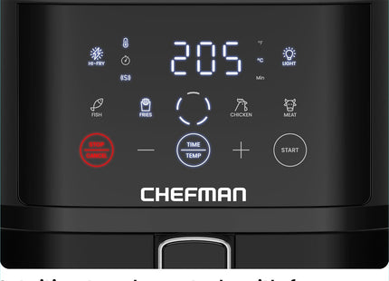 Chefman 3.75L Compact Air Fryer with Hi-Fry Technology – Black