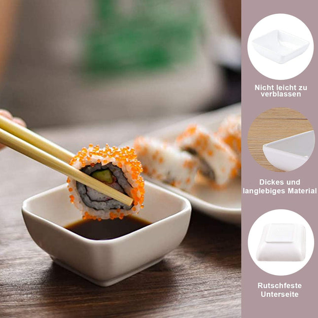 sinzau Square Plastic Dipping Bowls – 12 Pieces Small Snack Bowls