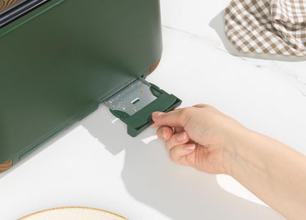 Salter Toronto 4-Slice Toaster – Wide Slots, Wood Effect Finish, Green, 1630W