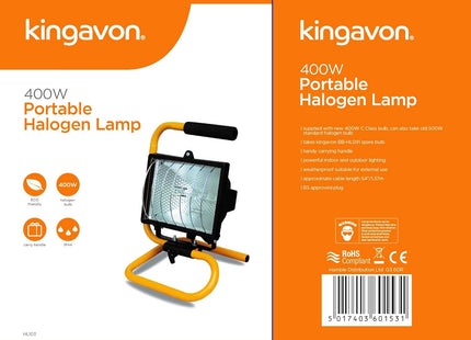 Kingavon Portable C Class 400W Halogen Work Lamp – Black