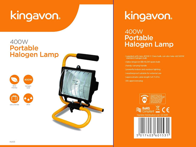 Kingavon Portable C Class 400W Halogen Work Lamp – Black