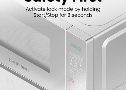 Chefman 20L 800W Digital Microwave Oven with Mirror Finish with Cosmetic Dent