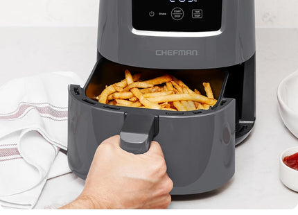 CHEFMAN TurboFry Touch 2L Air Fryer – Compact Digital Air Cooking in Grey