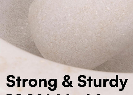H&S Marble Mortar and Pestle Set – 18cm Stone Spice Grinder
