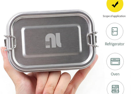 nicelock Small Stainless Steel Food Storage Containers – Set of 3 (400ml Each) | Leakproof, Reusable, Airtight Snack Boxes | Freezer, Oven & Dishwasher Safe | Plastic-Free & BPA-Free