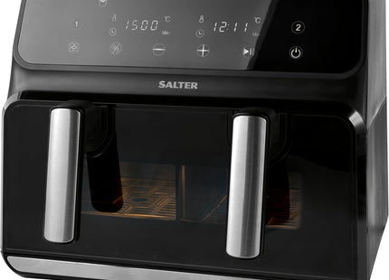Salter Fuzion Dual Air Fryer – 8L XL Capacity with Removable Divider, 1700W