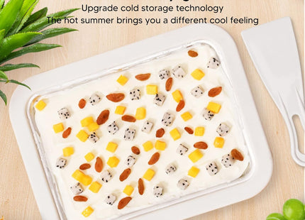 TOPINCN Ice Cream Roller Plate – with Stainless Steel Pan & Plastic Shovels