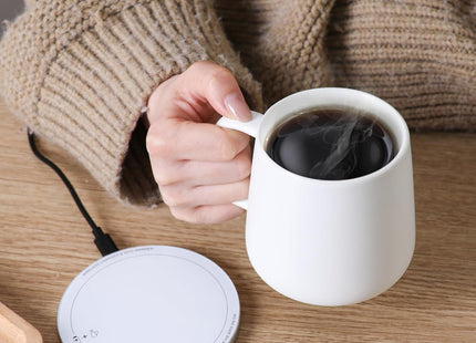 Kazumi Self-Heating Ceramic Mug – 130°F Smart Cup with 15W Wireless Charger