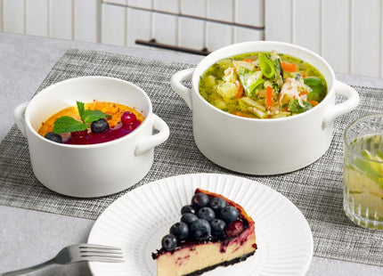 NUTRIUPS Microwavable Ceramic Bowls with Handles & Lids – Set of 2