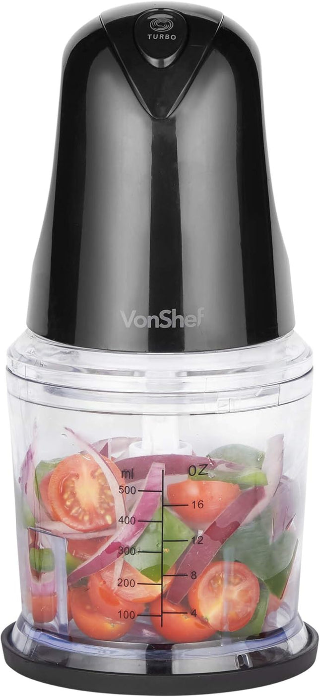 VonShef Mini Chopper 500ml – 400W Food Processor & Vegetable Cutter - Used