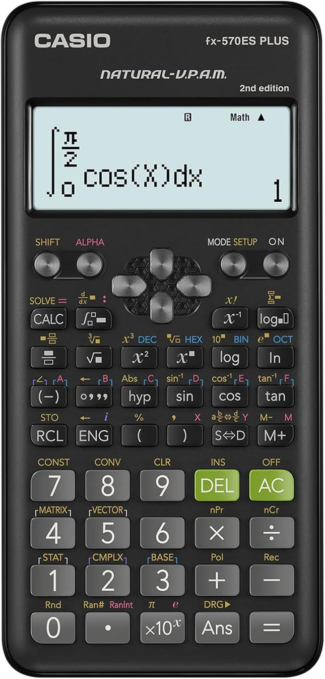 Casio Fx-570ES Plus 2 Scientific Calculator – Battery Powered, Black