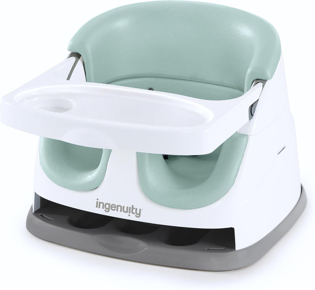 Ingenuity Baby Base 2-in-1 Booster Seat Mist – Feeding & Dining Seat with Tray