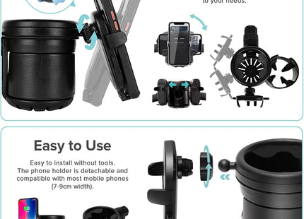 Cubble 3-in-1 Universal Cup & Phone Holder – For Prams, Bicycles & Wheelchairs