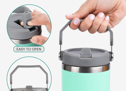 Belle Vous Stainless Steel Tumbler – Insulated Travel Mug – Light Blue