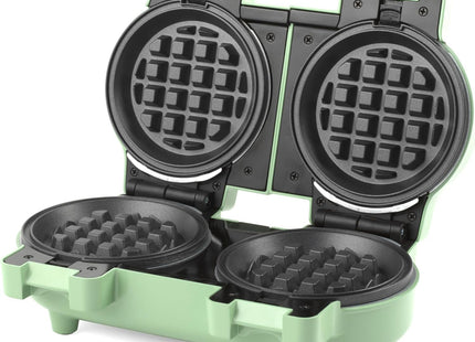 Giles & Posner Non-Stick Double Mini Waffle Maker, 11.5cm, 1100 W – Pastel Green