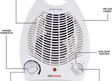 STAYWARM® 2000W Upright Fan Heater – White (F2001WH)