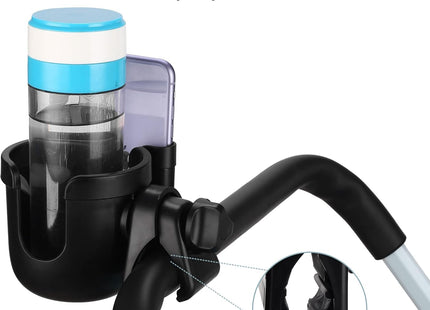 Universal Pushchair/Pram Cup Holder with Phone Storage - Black