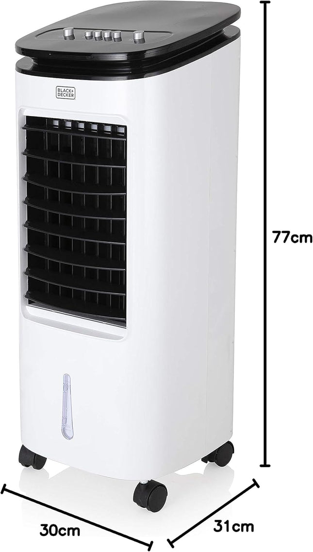 BLACK+DECKER Portable 2-in-1 Air Cooler – 7L Tank, 65W, White (Used)