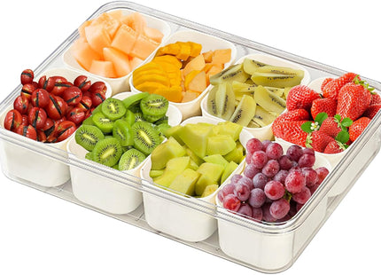 Domigard Portable Divided Serving Tray with Lid – 8 Compartment