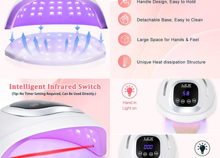 LKE UV Gel Nail Lamp 268W – 60 LED Professional Nail Dryer - Used