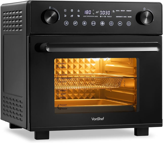 VonShef 18L Air Fryer Oven – 14-in-1 Digital Convection Oven with Rotisserie, 1500W