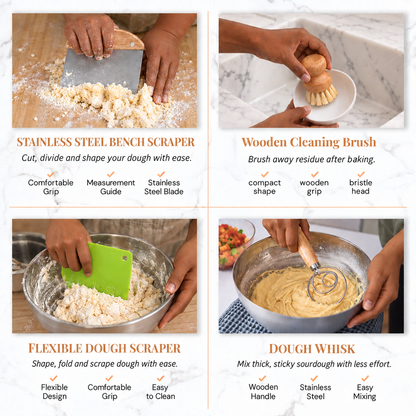 33 Piece Complete Sourdough Bread Making Kit with Proofing Baskets