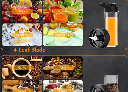 Kitcanis 800W 3-in-1 Smoothie Blender – Portable Mixer with Speeds & Grinder