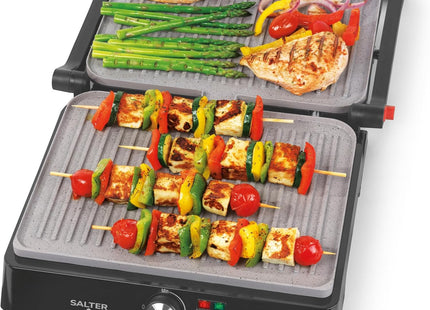 Salter Marblestone Health Grill & Panini Maker 2200W – XL Fold-Out Grill