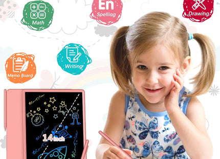 Richgv 14-Inch LCD Writing Tablet Pad for Kids – Portable, Pink