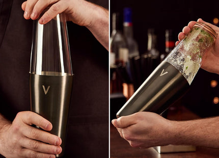 VonShef 6-Piece Boston Cocktail Shaker Set – 550ml Stainless Steel