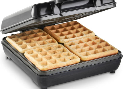 VonShef Large 4 Slice Waffle Maker – 1100W, Non-Stick Plates – Silver