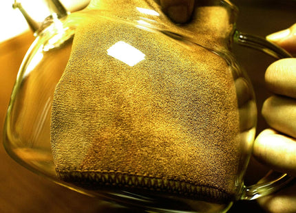 1000ml Thickened Glass Teapot with Bamboo Lid, Filter, Coaster & Cleaning Cloths