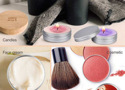 Sopito 24-Pack Aluminum Tin Containers with Screw Lids – 60ml (2oz)