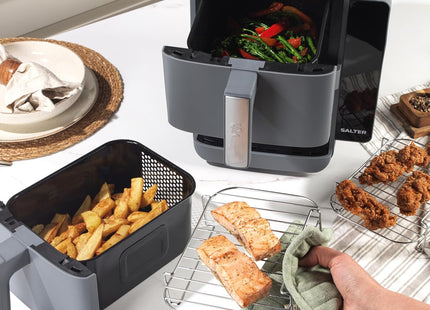 Salter VertiLayer Stackable Air Fryer – 9L Dual Drawer, 4-Layer Cooking, 2400W