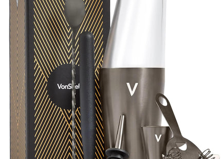 VonShef 6-Piece Boston Cocktail Shaker Set – 550ml Stainless Steel