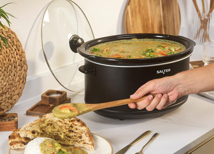 Salter Digital 6.5L Slow Cooker – LED Display, Delay Timer & Keep Warm, Black